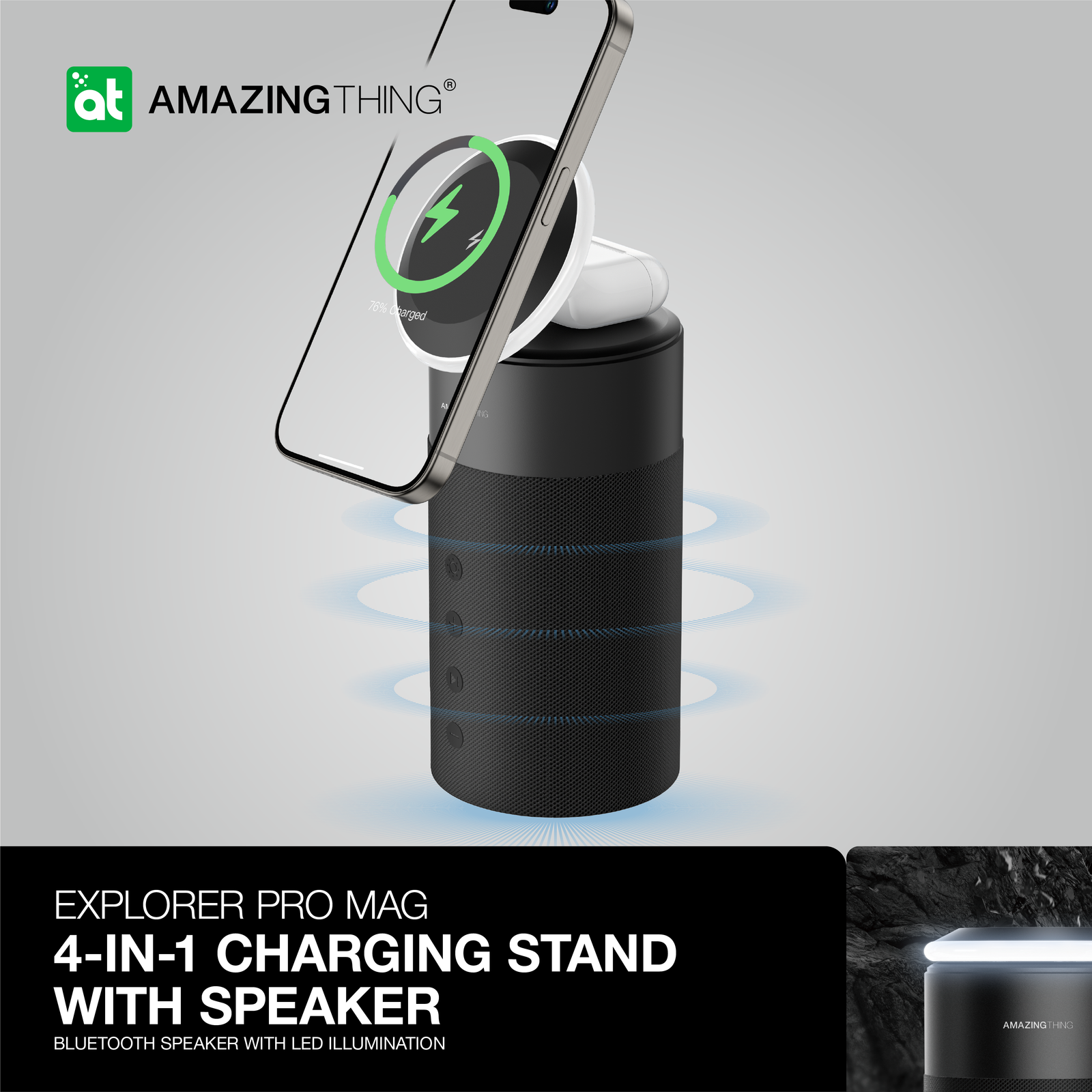 Explorer Pro Mag 4 in 1 Charging Stand With Speaker – AMAZINGTHING