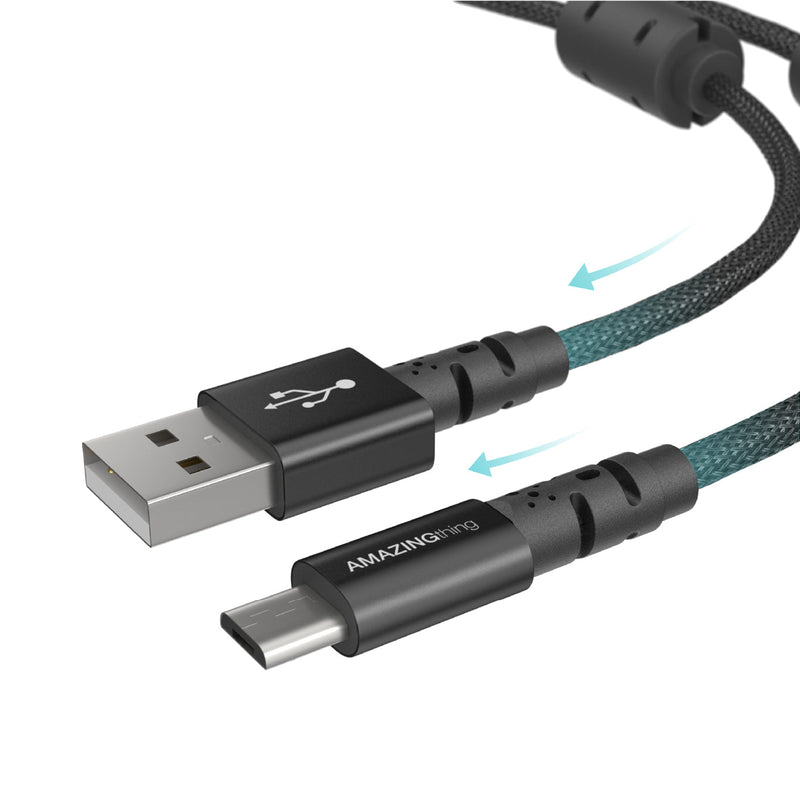 Power Max Pro Micro to USB-A Charging Cable with Dual Ferrite Ring (3M / 4M)