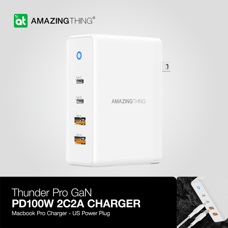 Thunder Pro GaN PD100W 2C2A Charger | US/UK/EU