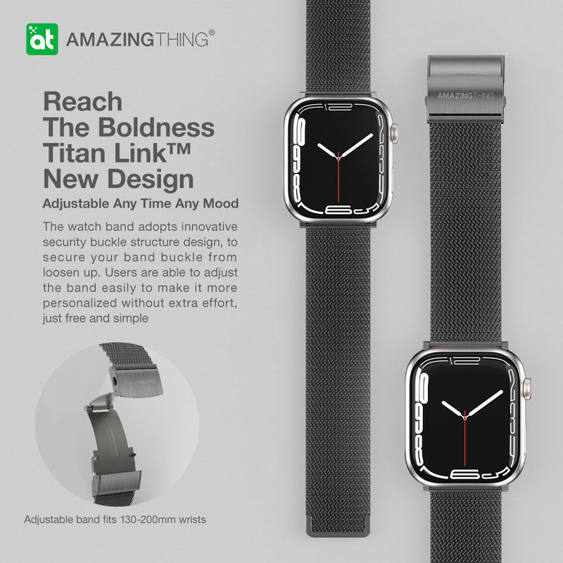 Titan Metal II Milanese Watch Band for Apple Watch Ultra/8/7/6 series